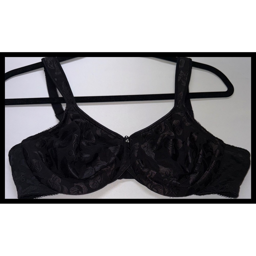 Wacoal Awareness Underwire Bra Women 38C Black Floral Lace Lingerie 85567
